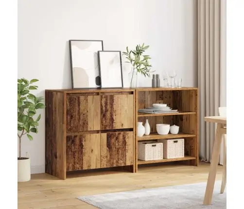 Šoninės Lentynos 2 Pcs Sena Mediena 70 X 41 X 75 Cm
