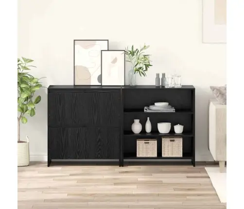 Puse 2 Pcs Melns Ozols 70 X 41 X 75 Cm Inženierijas Koks Vidaxl