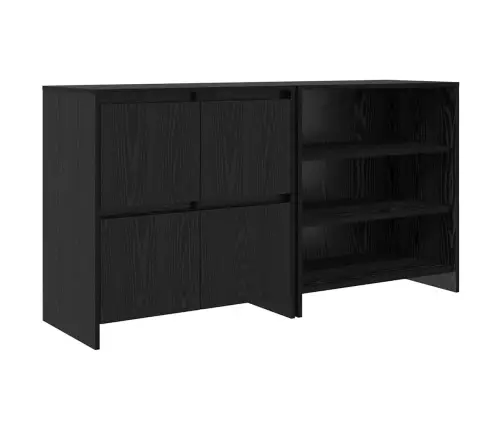 Puse 2 Pcs Melns Ozols 70 X 41 X 75 Cm Inženierijas Koks Vidaxl
