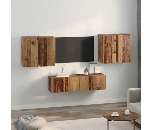 Tv Skapīšu Komplekts Ar Plauktu 6 Pcs Vecs Koks 60 X 30 X 30 Cm Vidaxl Tv Skapīšu Komplekts Ar Plauktu 6 Pcs Vecs Koks 60 X 30 X 30 Cm Vidaxl