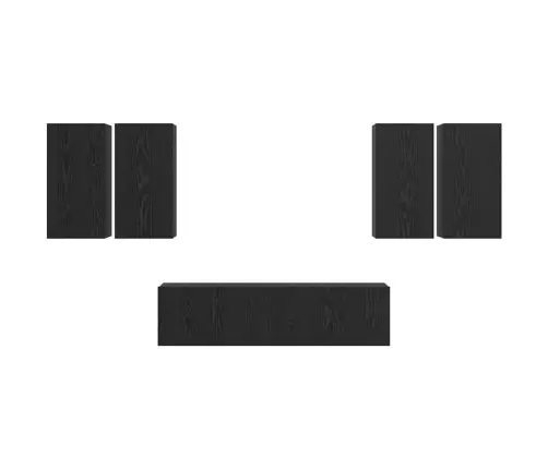 Tv Skapīšu Komplekts 6 Pcs Melni Ozoli 60 X 30 X 30 Cm Vidaxl