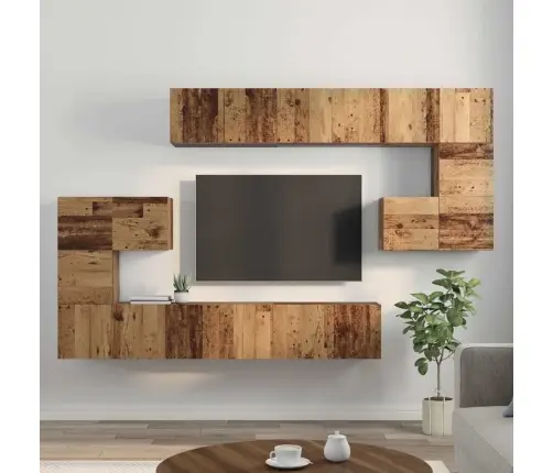 Telerikapi Komplekt 10 Pcs Vana Puit 60 X 30 X 30 Cm Tehispuit