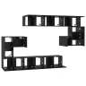 Tv Skapīšu Komplekts 10 Pcs Melns Ozols 180 X 30 X 90.5 Cm Vidaxl