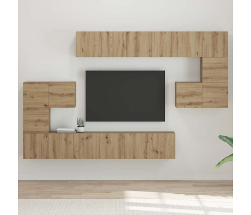 Tv Skapīšu Komplekts 10 Pcs Amatnieku Ozola 180 X 30 X 90.5 Cm Vidaxl