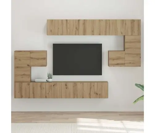 Tv Skapīšu Komplekts 10 Pcs Amatnieku Ozola 180 X 30 X 90.5 Cm Vidaxl Tv Skapīšu Komplekts 10 Pcs Amatnieku Ozola 180 X 30 X 90.5 Cm Vidaxl