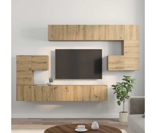 Tv Skapīšu Komplekts 10 Pcs Amatnieku Ozola 180 X 30 X 90.5 Cm Vidaxl
