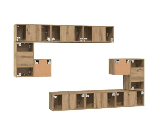 Tv Skapīšu Komplekts 10 Pcs Amatnieku Ozola 180 X 30 X 90.5 Cm Vidaxl Tv Skapīšu Komplekts 10 Pcs Amatnieku Ozola 180 X 30 X 90.5 Cm Vidaxl