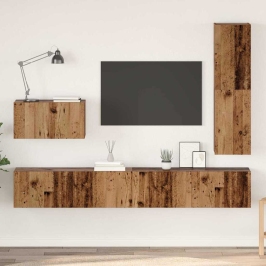 Tv Skapīšu Komplekts 4 Pcs Vecs Koks Inženierijas Koks Vidaxl