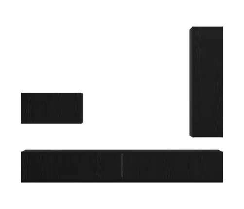 Tv Skapīšu Komplekts 4 Pcs Melni Ozoli 30.5 X 30 X 110 Cm Vidaxl