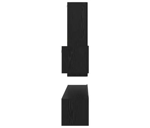 Tv Skapīšu Komplekts 4 Pcs Melni Ozoli 30.5 X 30 X 110 Cm Vidaxl