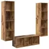 Tv Skapju Komplekts 3 Pcs Vecs Koks 37 X 37 X 142.5 Cm Vidaxl