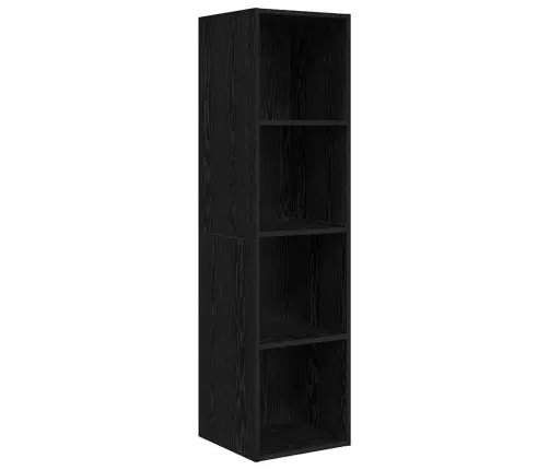 Tv Skapju Komplekts 3 Pcs Melns Ozols 37 X 37 X 142.5 Cm Vidaxl