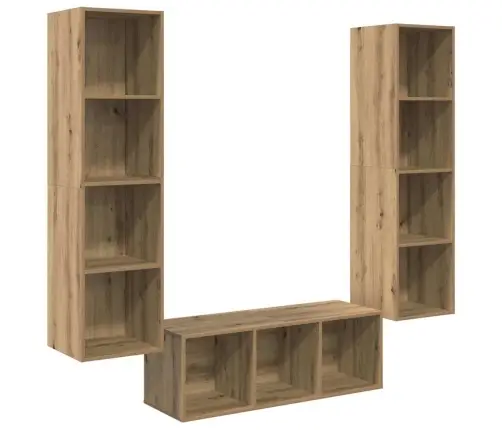 Tv Skapju Komplekts 3 Pcs Amatnieku Ozola 37 X 37 X 142.5 Cm Vidaxl