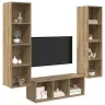 Tv Skapju Komplekts 3 Pcs Amatnieku Ozola 37 X 37 X 142.5 Cm Vidaxl