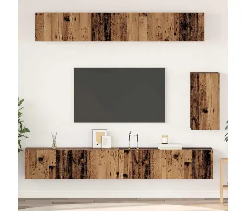 Tv Skapīšu Komplekts 6 Pcs Vecs Koks Standarta Vidējs Vidaxl