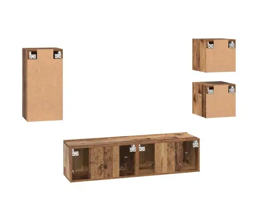 Televizoriaus Spintelė 5 Pcs Sena Mediena 30.5 X 30 X 60 Cm