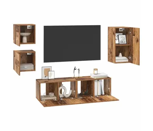 Televizoriaus Spintelė 5 Pcs Sena Mediena 30.5 X 30 X 60 Cm