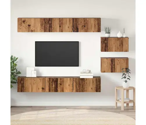 Tv Skapīšu Komplekts 8 Pcs Vecs Koks 60 X 30 X 30.5 Cm Vidaxl