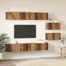 Tv Skapīšu Komplekts 8 Pcs Vecs Koks 60 X 30 X 30.5 Cm Vidaxl