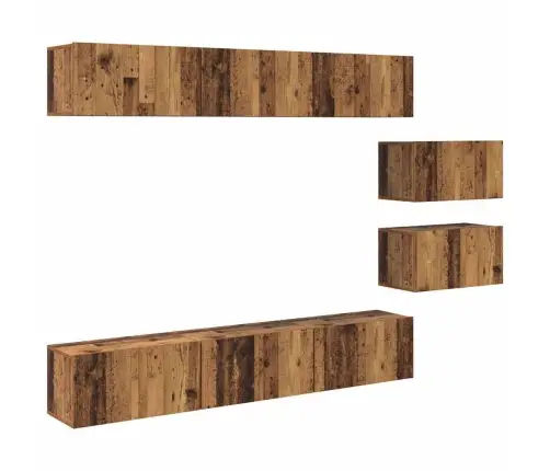 Tv Skapīšu Komplekts 8 Pcs Vecs Koks 60 X 30 X 30.5 Cm Vidaxl