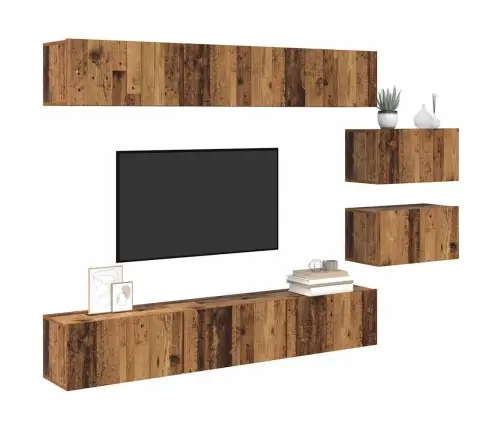 Tv Skapīšu Komplekts 8 Pcs Vecs Koks 60 X 30 X 30.5 Cm Vidaxl