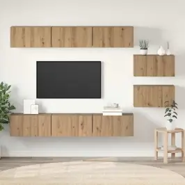 Tv Skapīšu Komplekts 8 Pcs Amatnieku Ozola 60 X 30 X 30 Cm Vidaxl