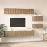 Tv Skapīšu Komplekts 8 Pcs Amatnieku Ozola 60 X 30 X 30.5 Cm Vidaxl