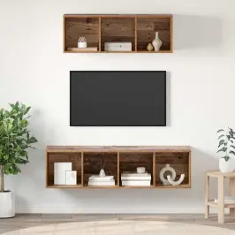 Tv Skapju Komplekts 2 Pcs Vecs Koks Inženierijas Koks Vidaxl