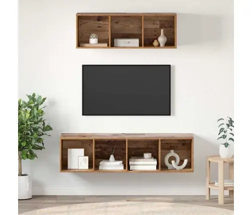 Tv Skapju Komplekts 2 Pcs Vecs Koks 37 X 37 X 142.5 Cm Vidaxl