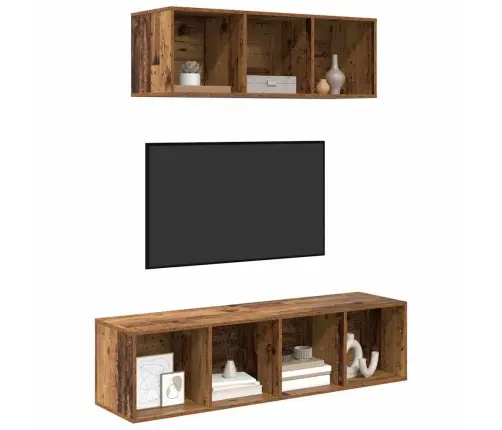 Tv Skapju Komplekts 2 Pcs Vecs Koks 37 X 37 X 142.5 Cm Vidaxl