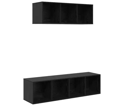 Tv Skapju Komplekts 2 Pcs Melns Ozols 37 X 37 X 142.5 Cm Vidaxl Tv Skapju Komplekts 2 Pcs Melns Ozols 37 X 37 X 142.5 Cm Vidaxl