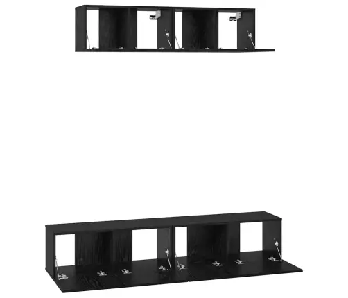 Seina Tv Kapid Seinale Kinnitatav 4 Pcs Must Tamm Tehispuit