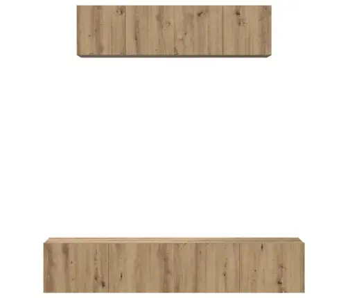 Tv Spintelės Komplektas 4 Pcs Artisano Ąžuolo Apdirbta Mediena