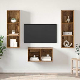 Tv Skapīšu Komplekts Vecs Koks 37 X 37 X 107 Cm Vidaxl