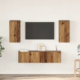 Tv Skapīšu Komplekts 4 Pcs Vecs Koks 60 X 30 X 30 Cm Vidaxl