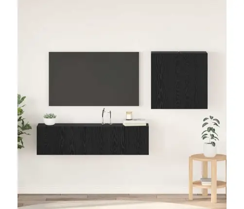 Tv Skapju Komplekts 4 Pcs Melni Ozoli 120 X 30 X 30 Cm Vidaxl