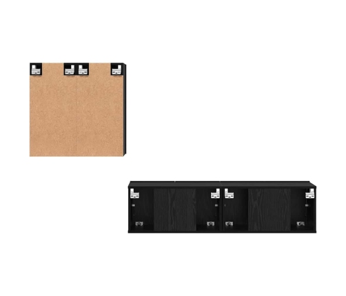 Tv Skapju Komplekts 4 Pcs Melni Ozoli 120 X 30 X 30 Cm Vidaxl