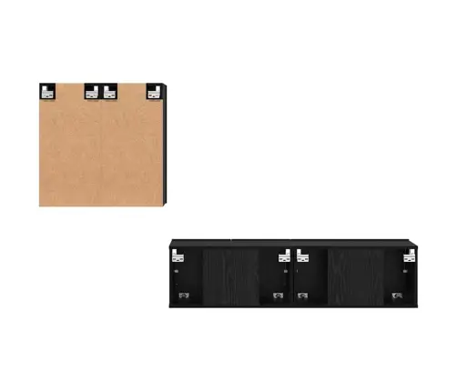 Tv Skapju Komplekts 4 Pcs Melni Ozoli 120 X 30 X 30 Cm Vidaxl