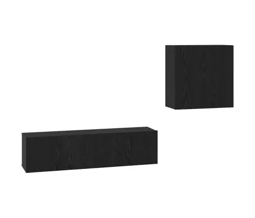 Tv Skapju Komplekts 4 Pcs Melni Ozoli 120 X 30 X 30 Cm Vidaxl