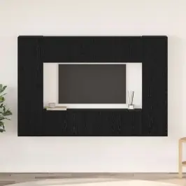 Tv Skapīšu Komplekts 8 Pcs Melns Ozols 60 X 30 X 30 Cm Vidaxl