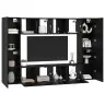 Tv Skapīšu Komplekts 8 Pcs Melni Ozoli 181 X 30 X 120 Cm Vidaxl