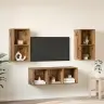 Tv Spintelės Komplektas 3 Pcs Sena Mediena Apdirbta Mediena