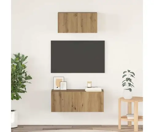 Tv Skapju Komplekts 2 Pcs Amatnieku Ozola 80 X 30 X 30 Cm Vidaxl