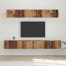 Tv Spintelės Komplektas 5 Pcs Sena Mediena Apdirbta Mediena
