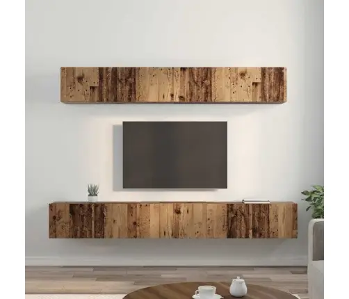 Tv Spintelės Komplektas 5 Pcs Sena Mediena Apdirbta Mediena