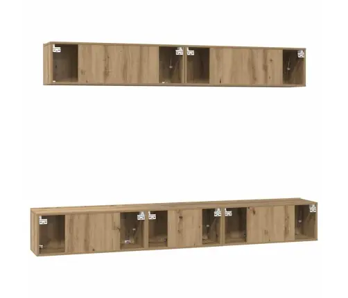 Tv Skapju Komplekts Ar Plauktu 5 Pcs Amatnieku Ozola Vidaxl