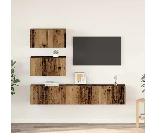 Tv Skapīšu Komplekts 4 Pcs Vecs Koks 80 X 30 X 30 Cm Vidaxl