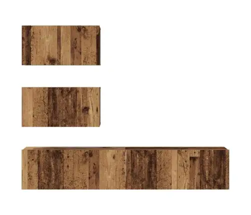 Tv Skapīšu Komplekts 4 Pcs Vecs Koks 80 X 30 X 30 Cm Vidaxl