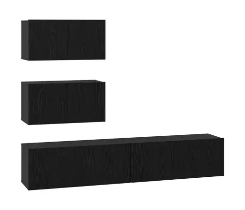 Tv Skapju Komplekts 4 Pcs Melni Ozoli 80 X 30 X 30 Cm Vidaxl