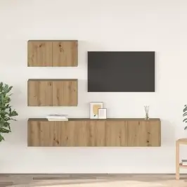 Tv Spintelių Komplektas 4 Pcs Artisano Ąžuolo Apdirbta Mediena